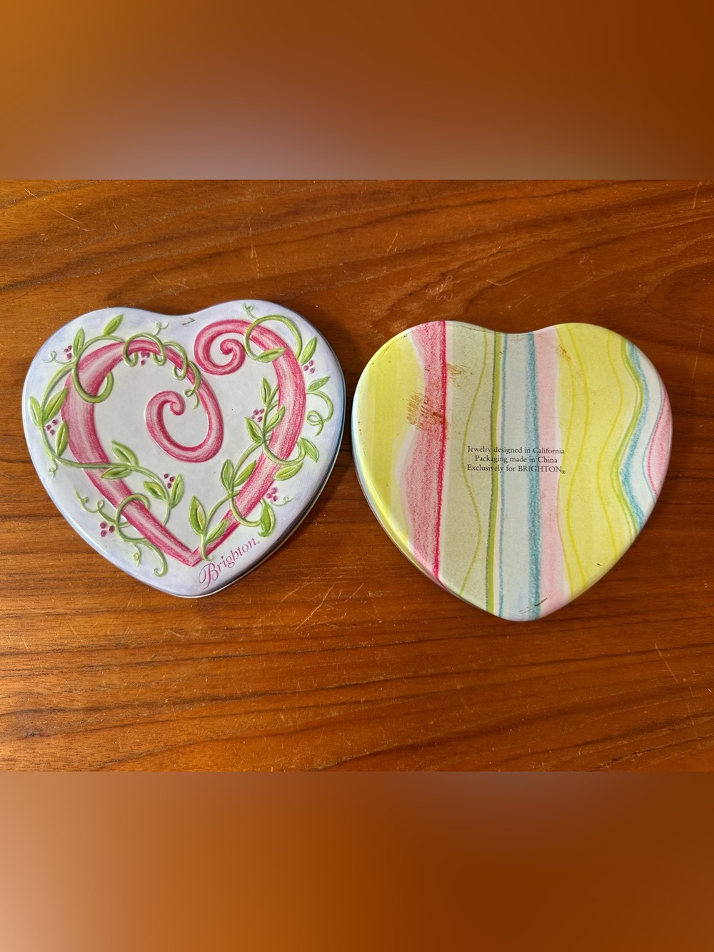 Brighton Heart Tin with Lid in Pink, Yellow & Green